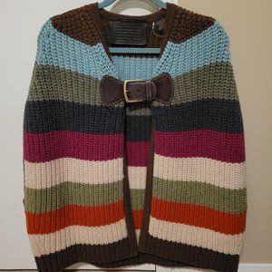 Coach Legacy Striped Poncho - One Size